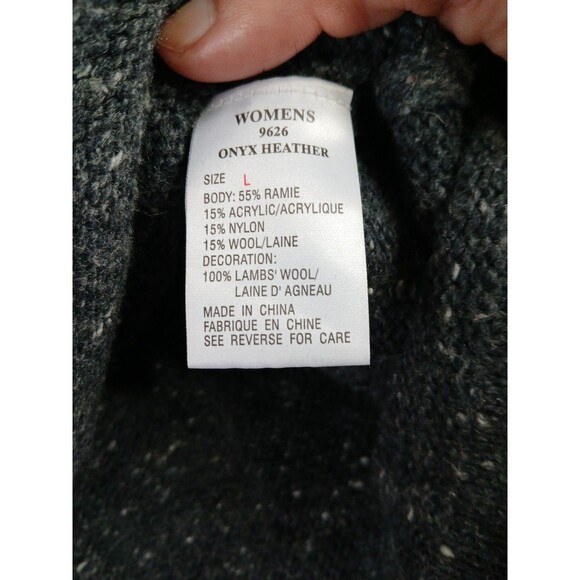 Woolrich Hoodie Sweater Jacket Womens L Gray Wool Blend Full Zip Cardigan - Picture 5 of 6